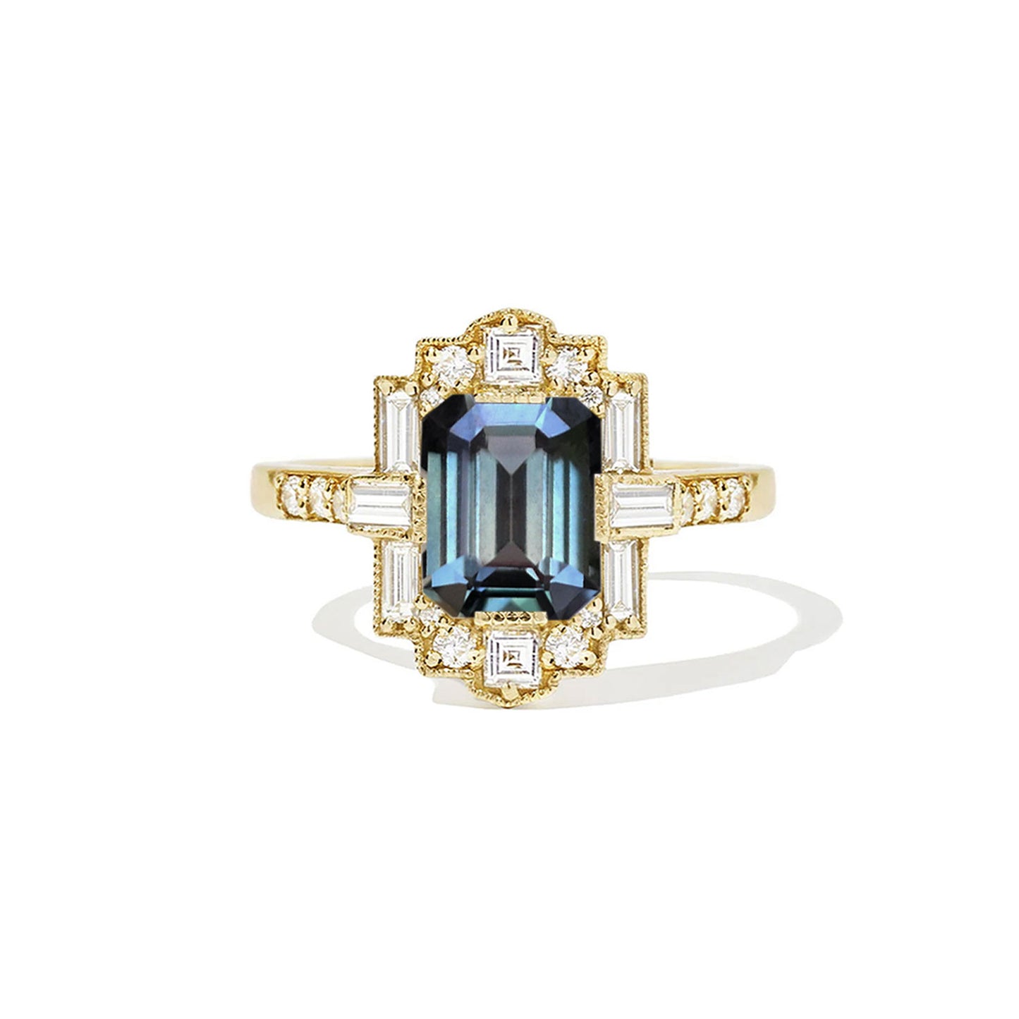 2.02 ctw. Emerald Cut Teal Green Sapphire