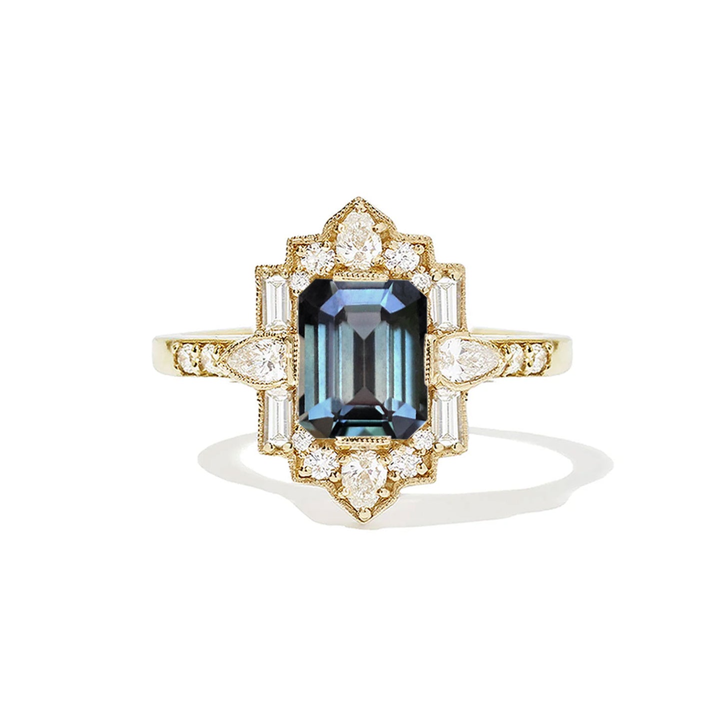 2.02 ctw. Emerald Cut Teal Green Sapphire