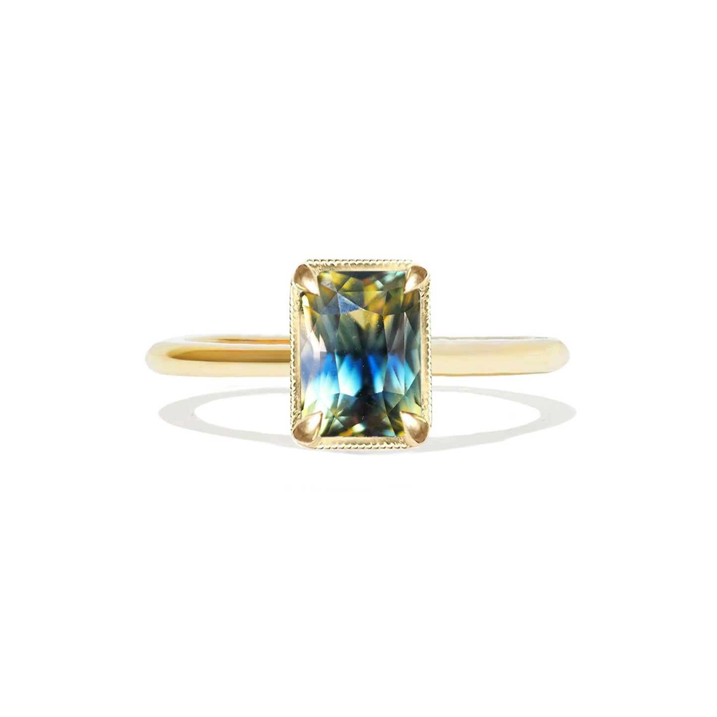 3.34 ctw Radiant Bi-color Blue Yellow Green Sapphire