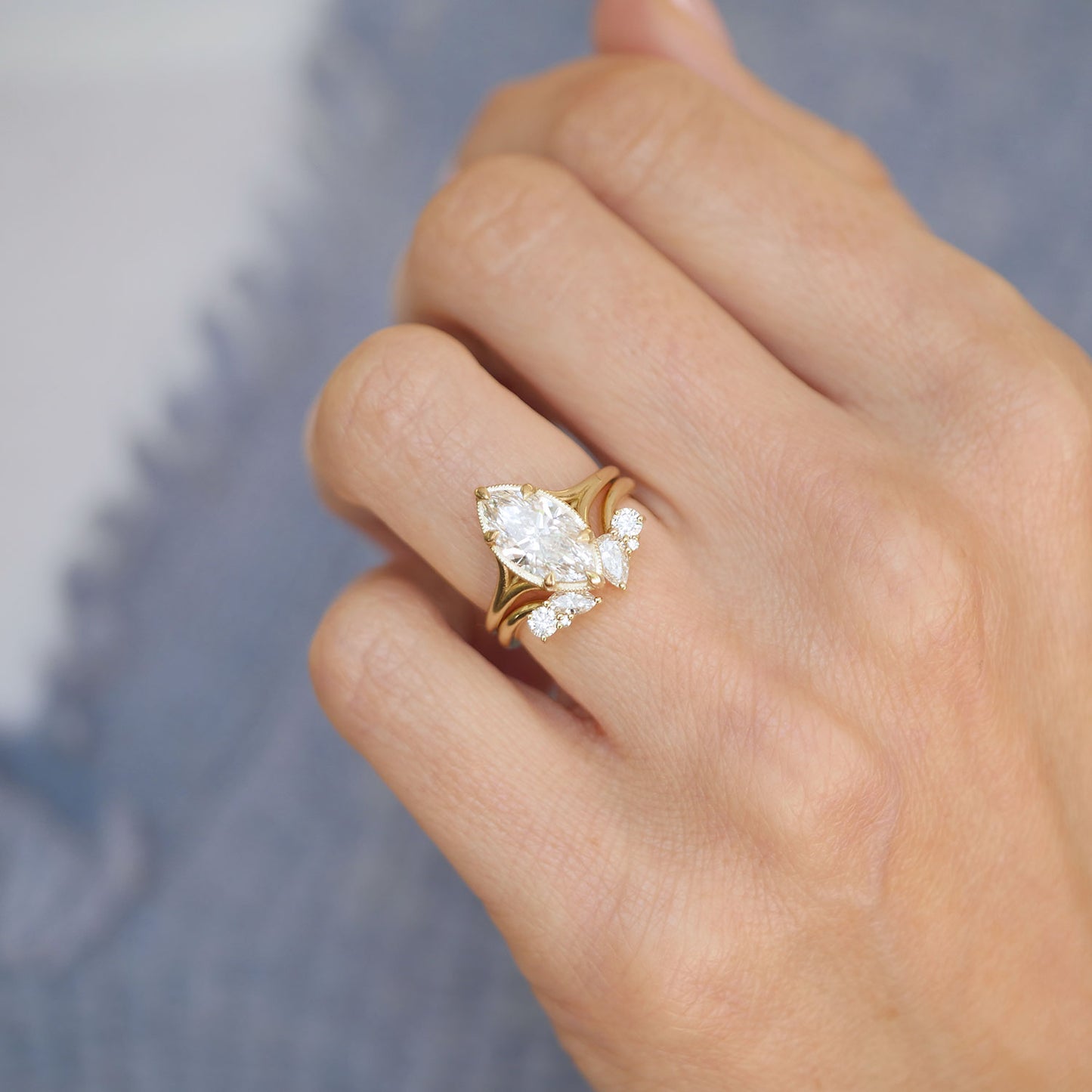 Marquise Mosaic Cuff Ring