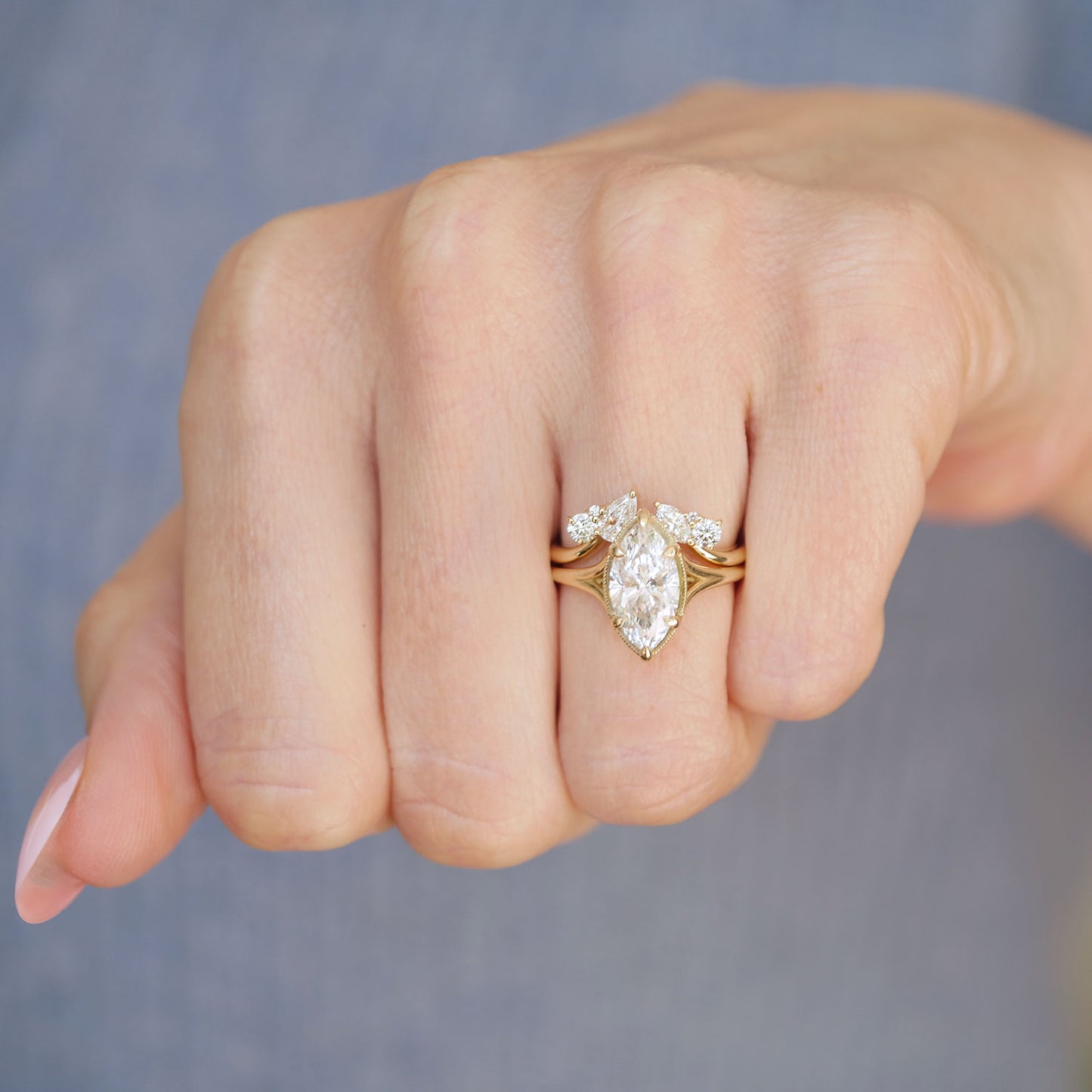 Marquise Mosaic Cuff Ring