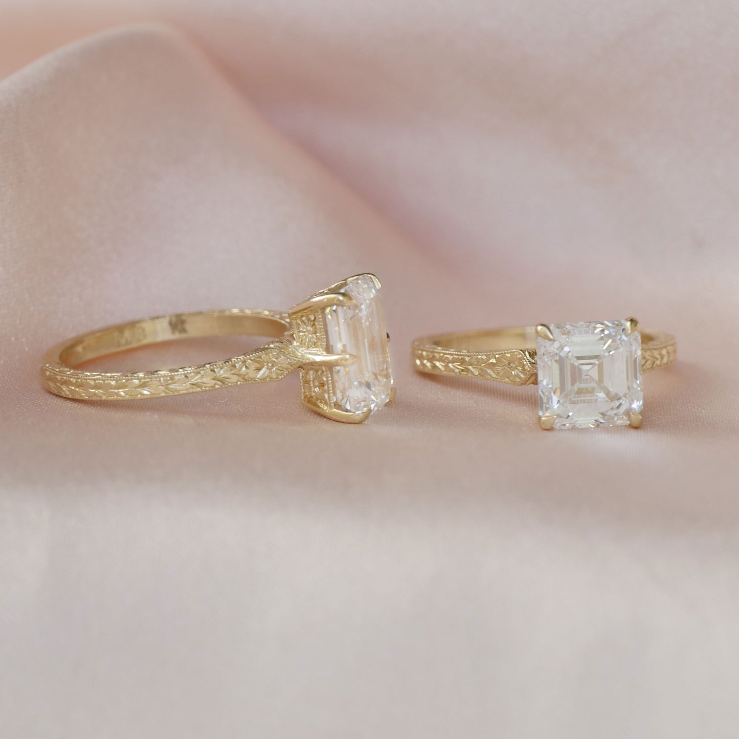 Moonflower Emerald Cut Diamond Ring