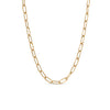 14K Gold Paperclip Link Necklace