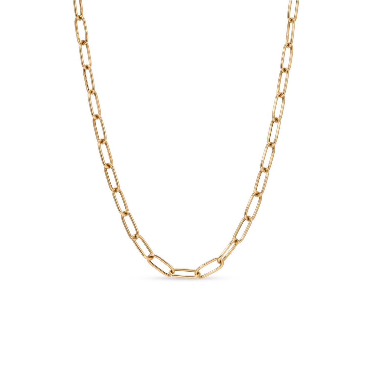 14K Gold Paperclip Link Necklace