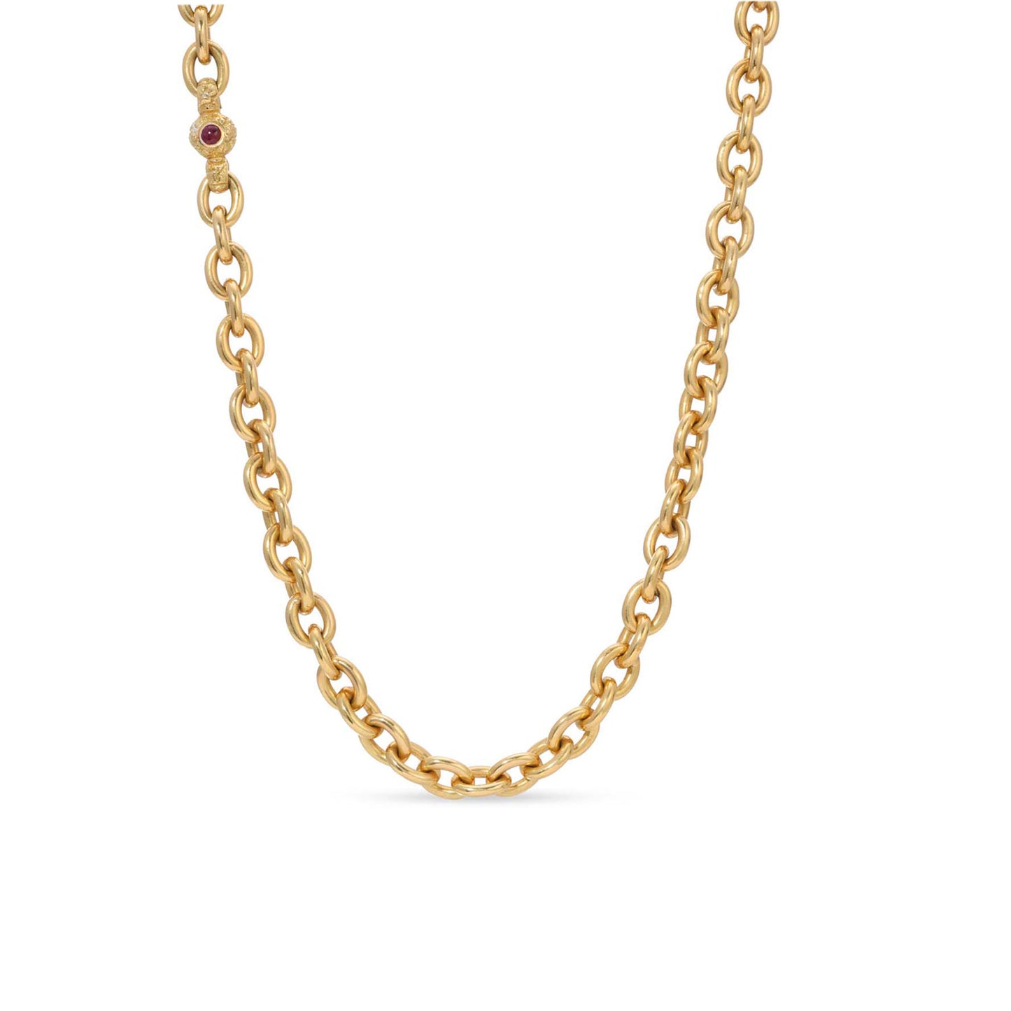 Vintage Gold, Ruby and Sapphire Link Necklace