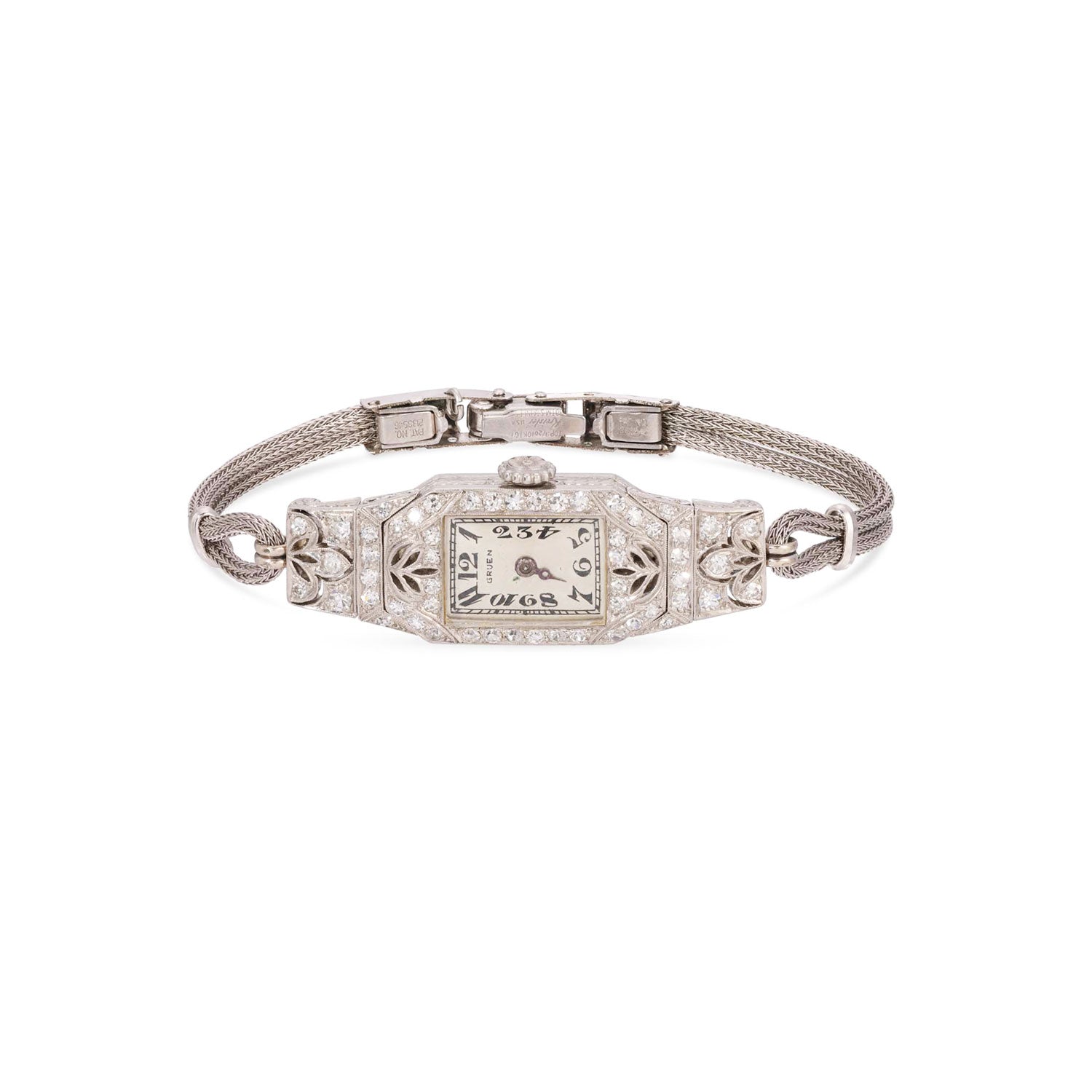 Antique Gruen Platinum 1.00 CTW Diamond Cocktail Watch