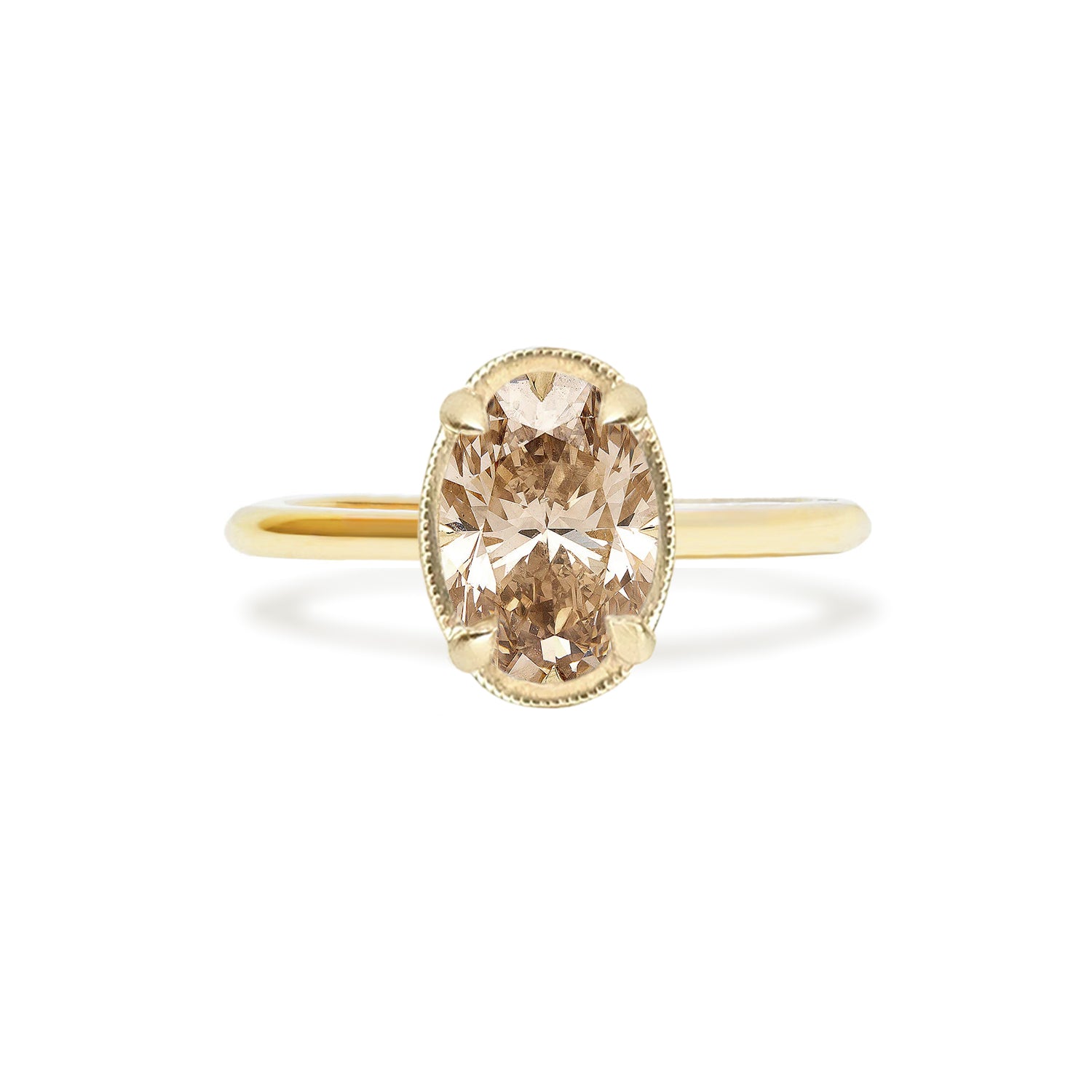 Champagne Oval Diamond Solitaire