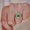 Colombian Emerald Engraved Bubble Ring