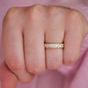Custom 4mm Carré & Round Milgrain Diamond Mosaic Ring