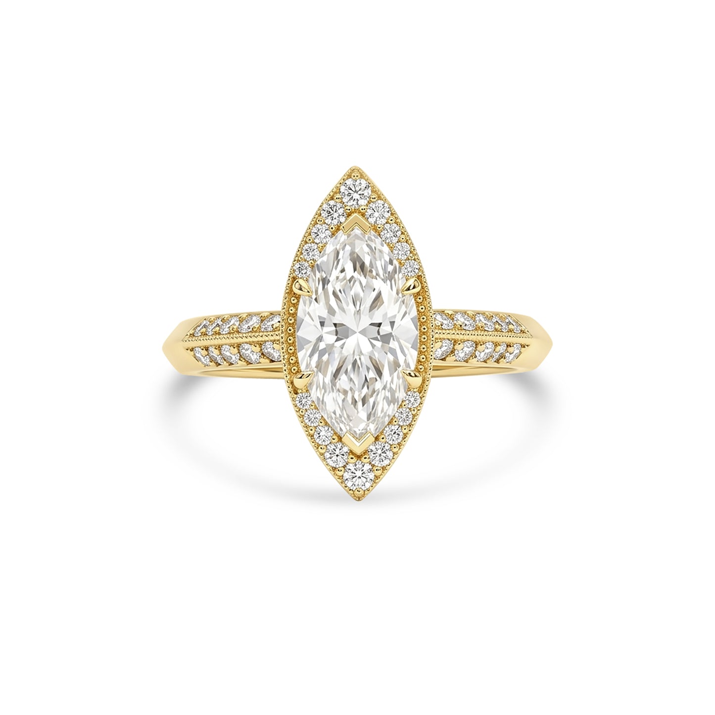 Antique Inspired Marquise-Cut Diamond Engagement Ring