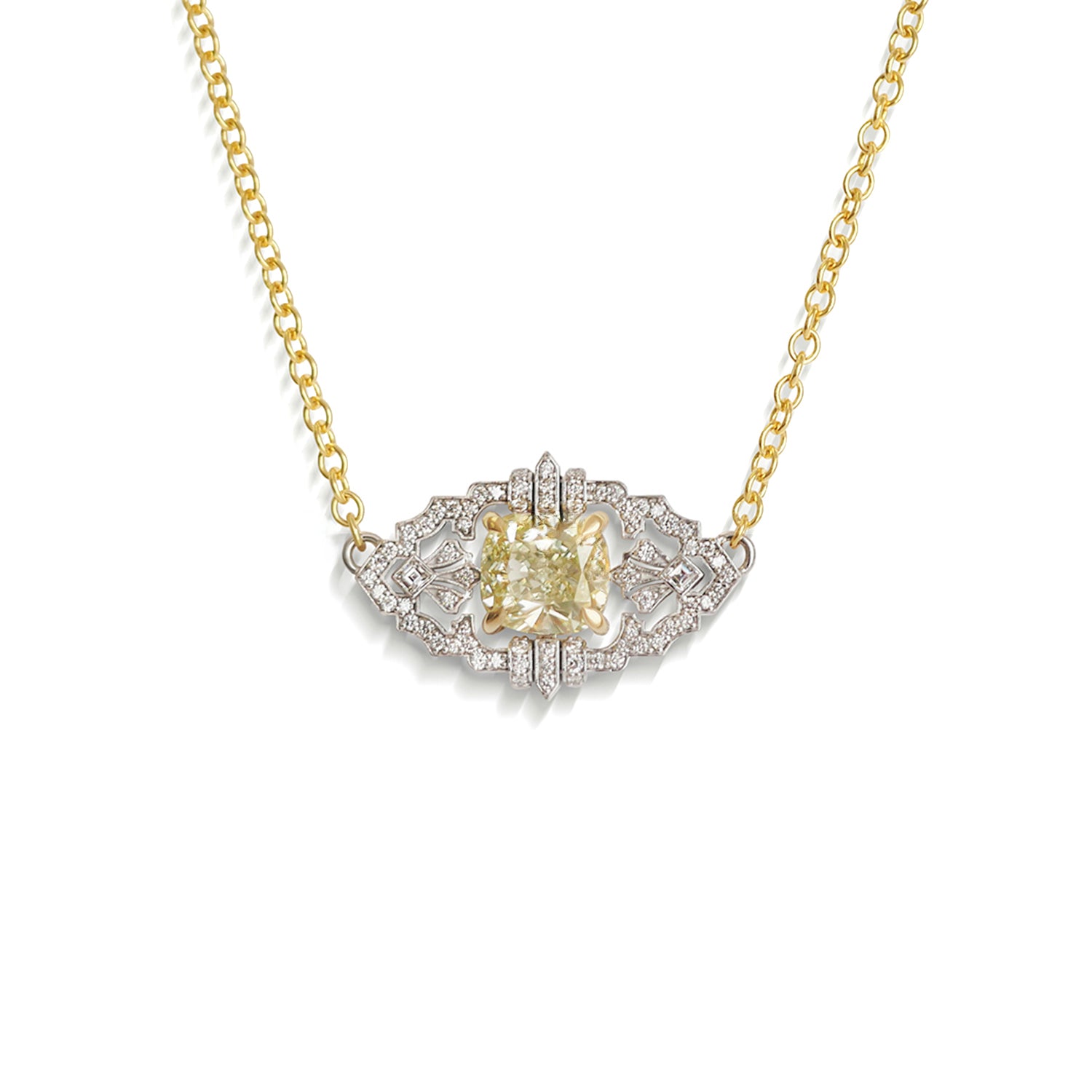 Custom Art Deco Diamond Pendant