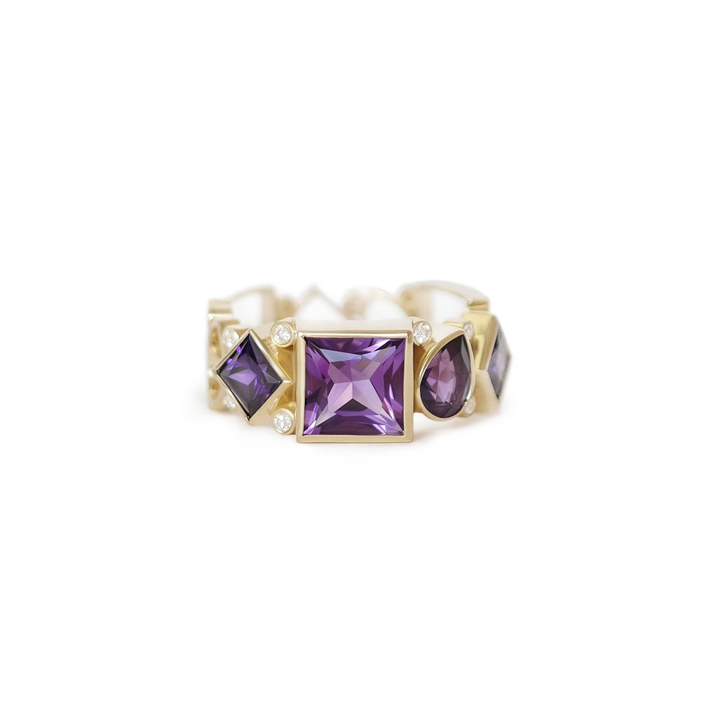 Custom Bezel Amethyst Eternity Band