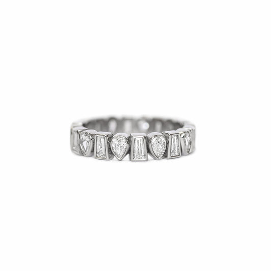 Custom Bezel Baguette and Pear Eternity Band