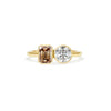 Custom Bezel Toi et Moi Ring