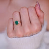 Custom Emerald Cut Emerald 3 Stone Engagement Ring