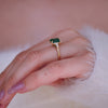 Custom Emerald Cut Emerald 3 Stone Engagement Ring