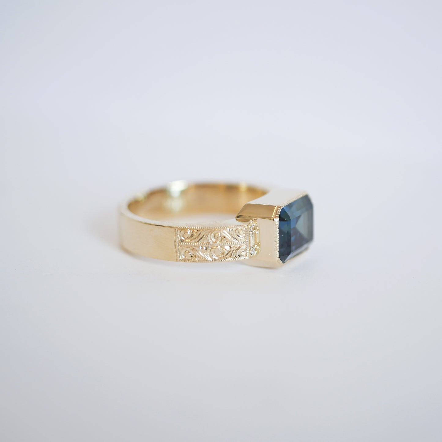 Custom Engraved Bezel Ring