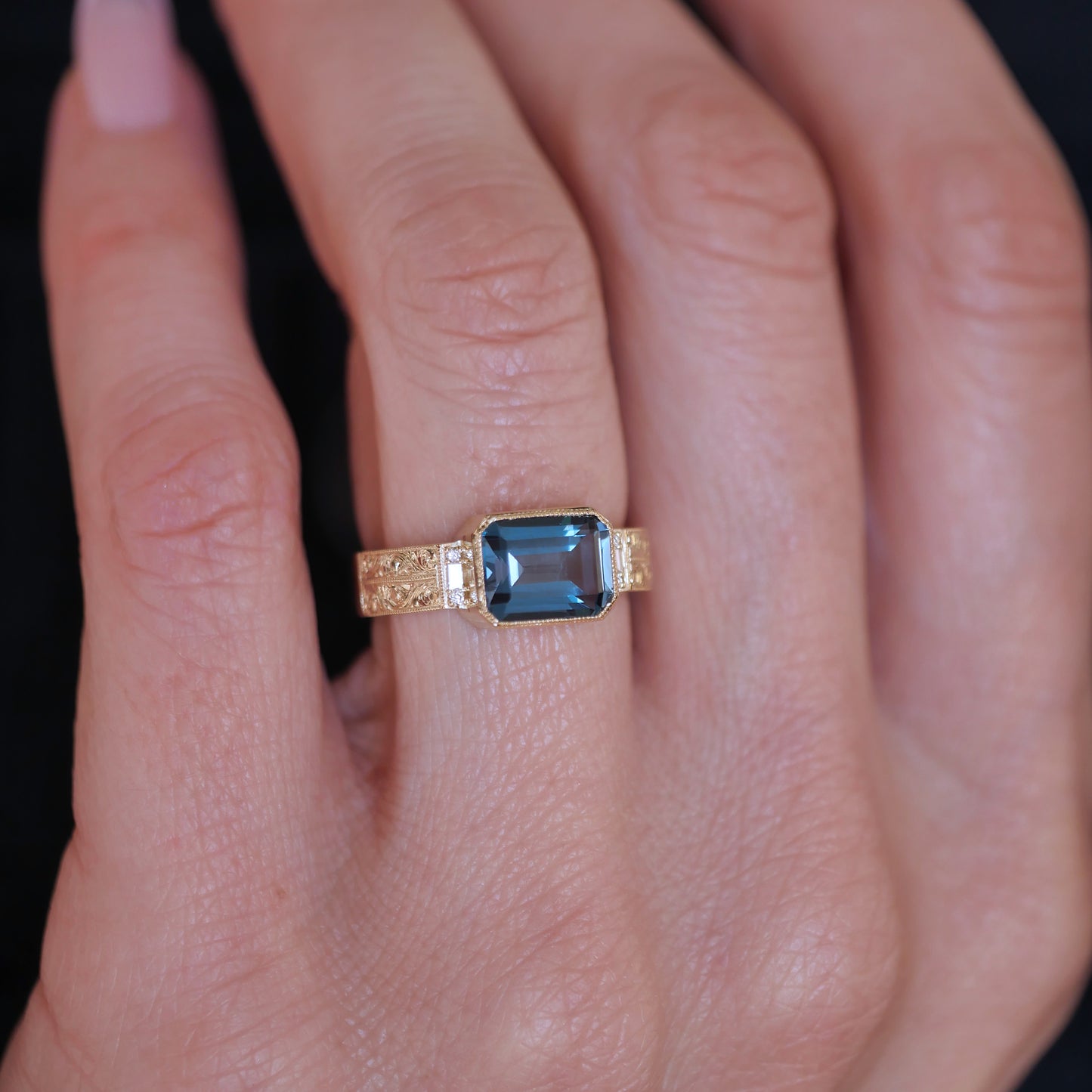 Custom Engraved Bezel Ring