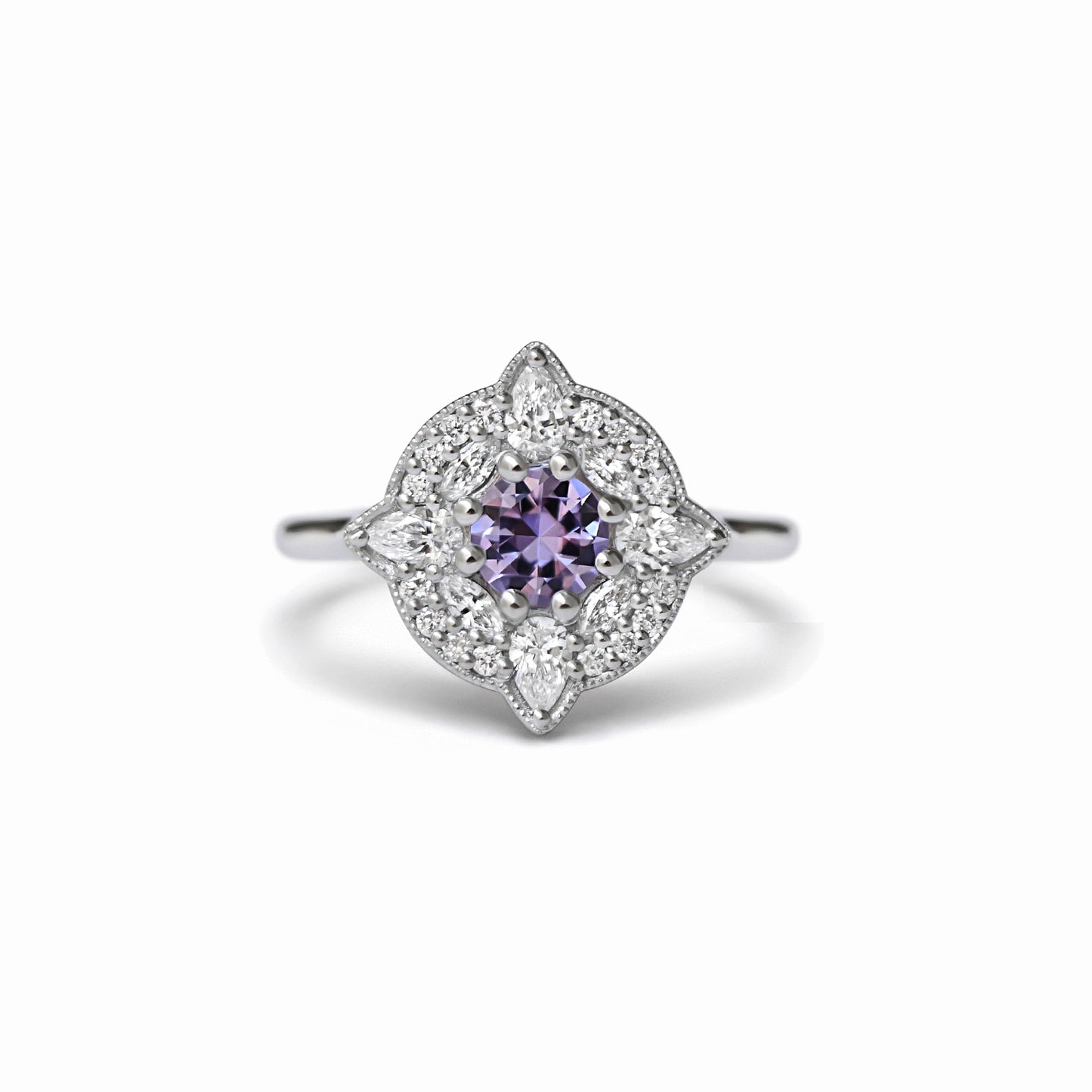 Custom Flora Diamond Mosaic Ring