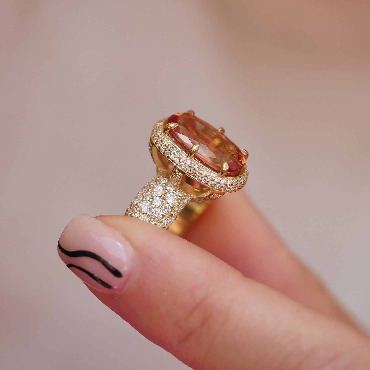 Custom Imperial Topaz Engagement Ring