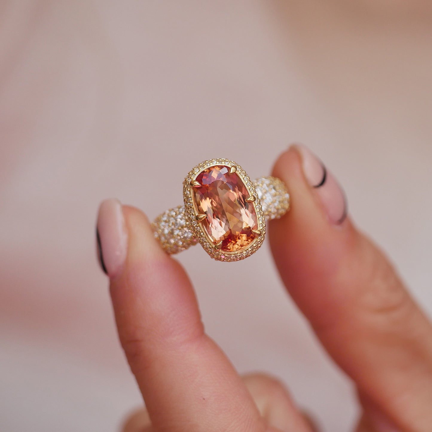 Custom Imperial Topaz Engagement Ring