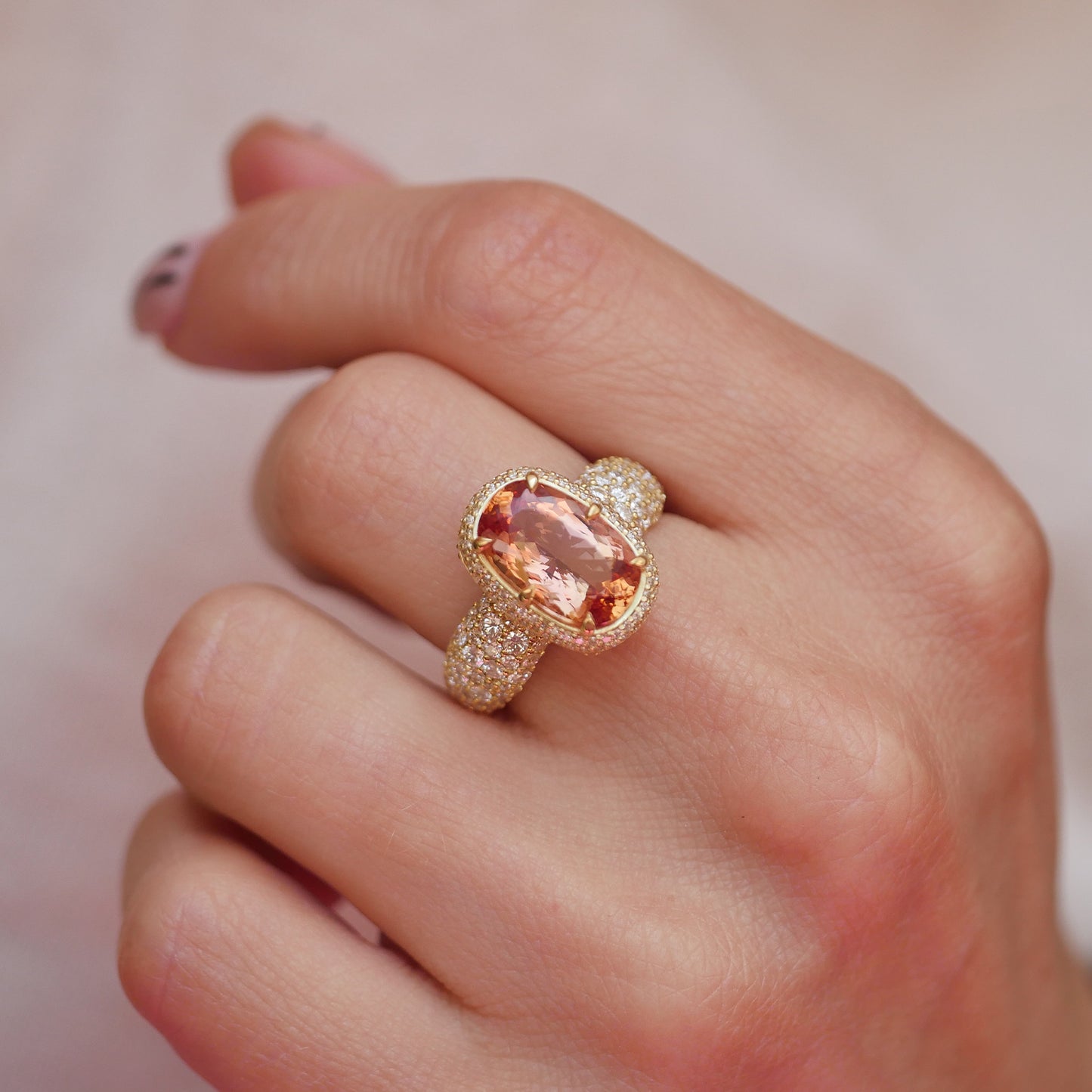 Custom Imperial Topaz Engagement Ring