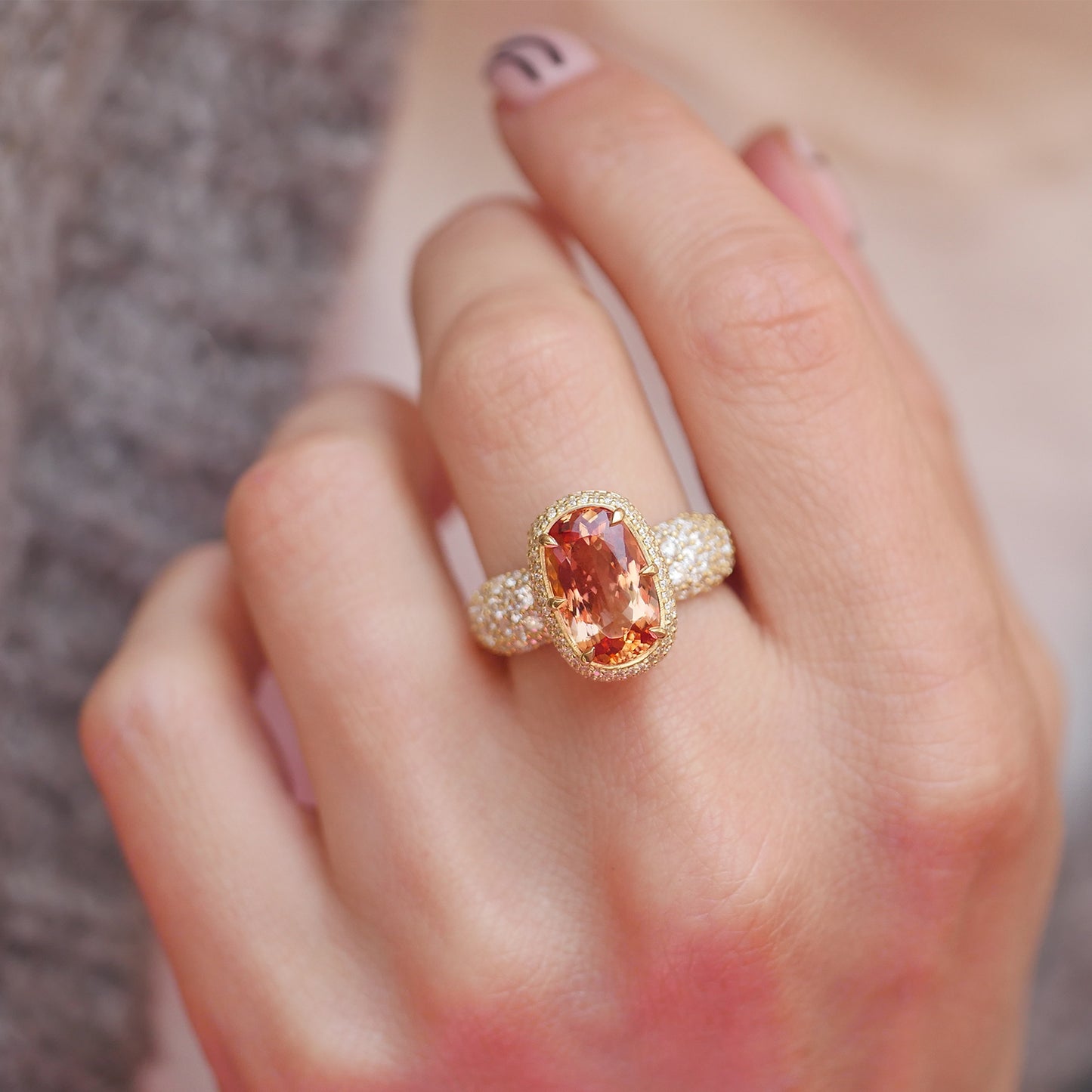 Custom Imperial Topaz Engagement Ring