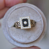 Custom Onyx and Diamond Filigree Engagement Ring