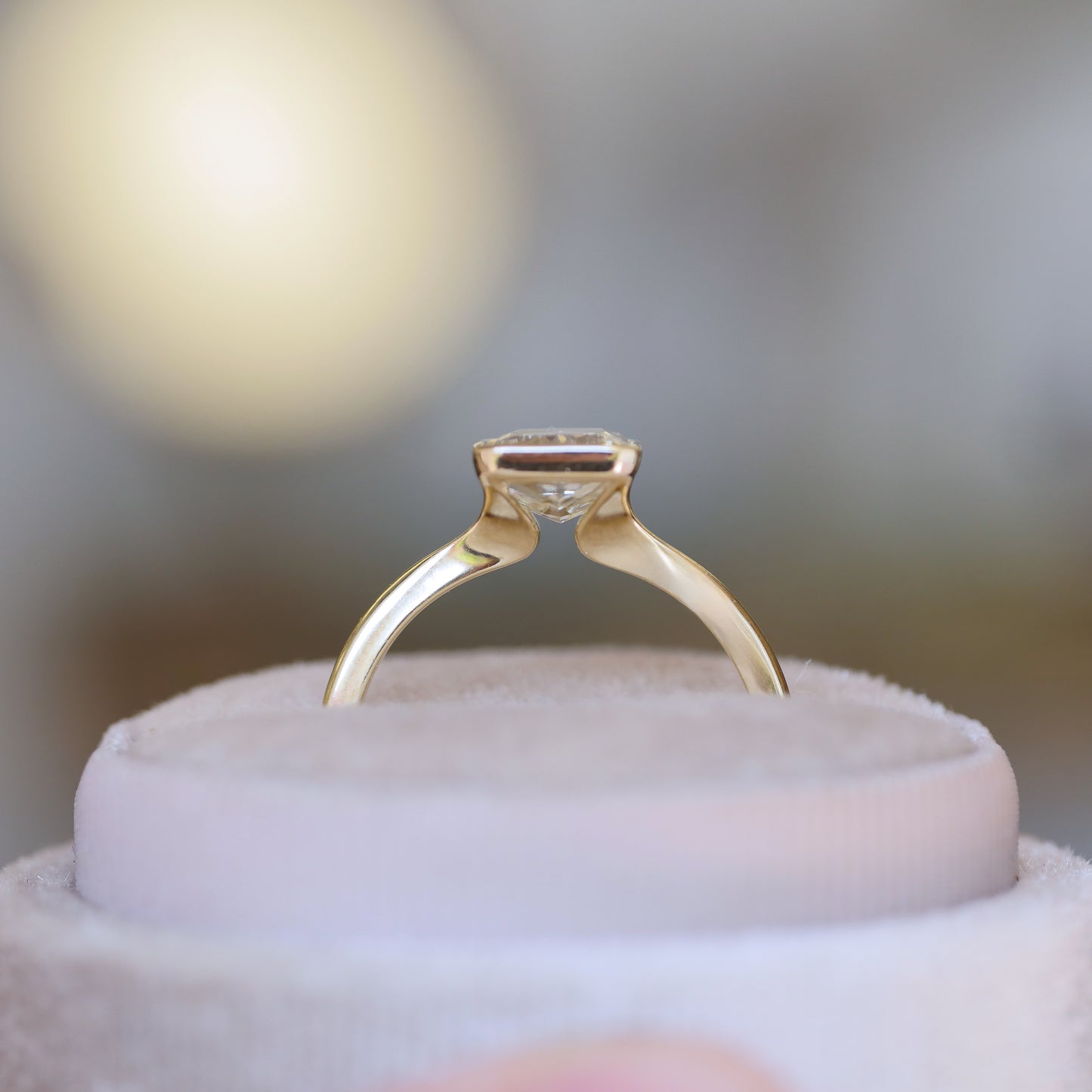 Custom Radiant Cut Bezel Ring