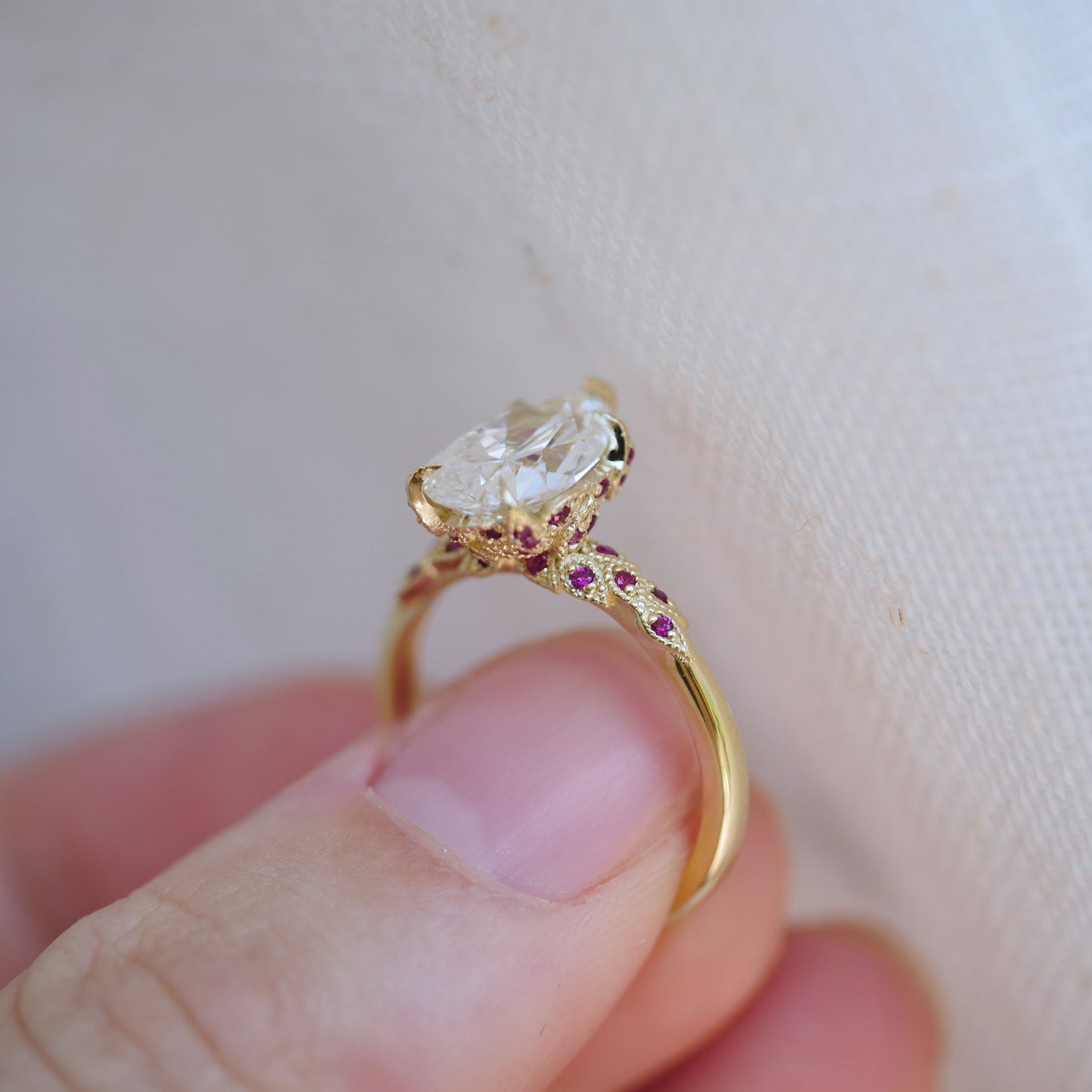 Custom Wild Vine Diamond Ring