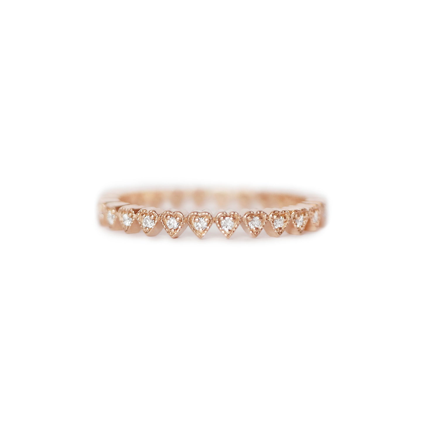 Deco Notched Heart Eternity Ring