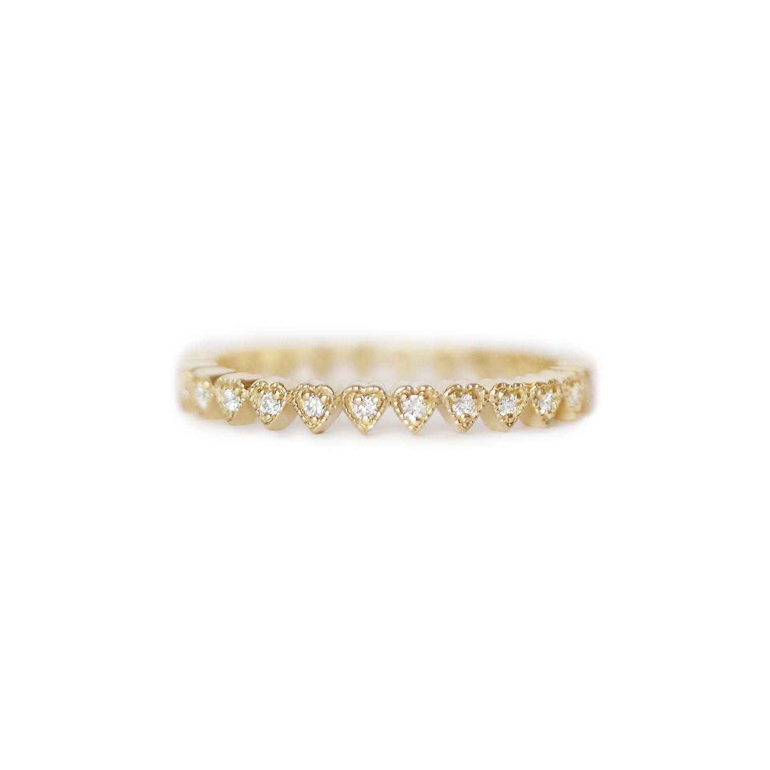 Deco Notched Heart Eternity Ring