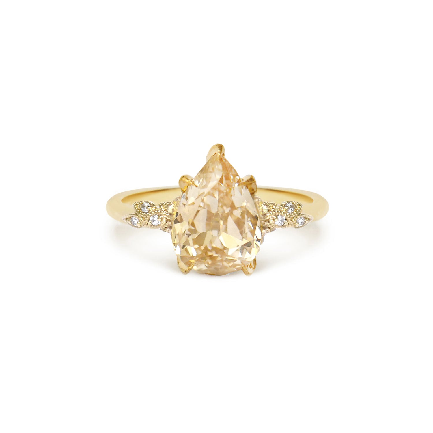 Champagne Pear Diamond Wild Vine Ring
