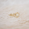 Engraved Split Shank Old European Cut Diamond Ring