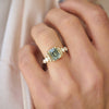 Custom Sapphire Nouveau Diamond Mosaic Ring