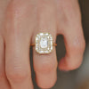 Emerald & French Cut Baguette Diamond Mosaic Ring