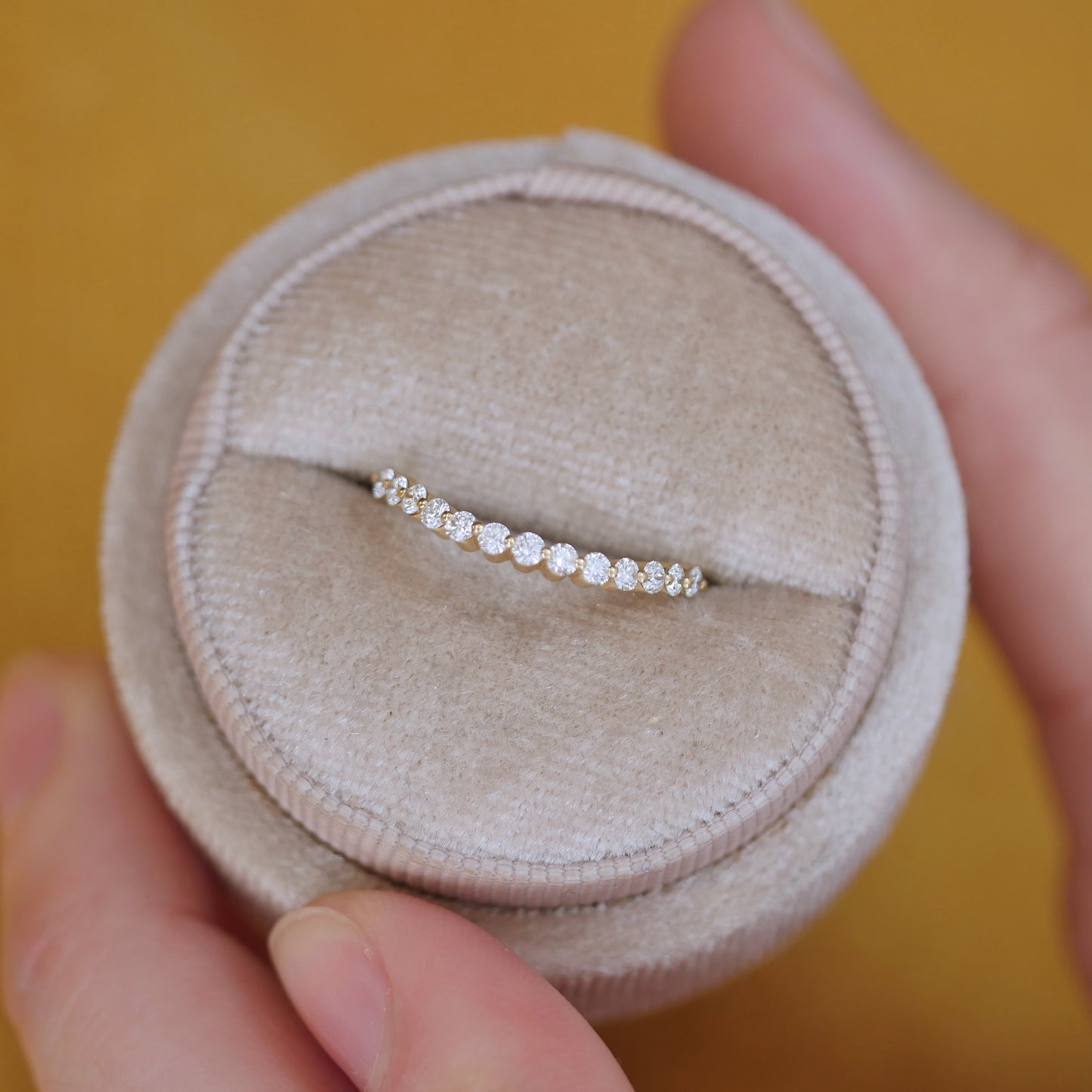 Floating Diamond Contour Band