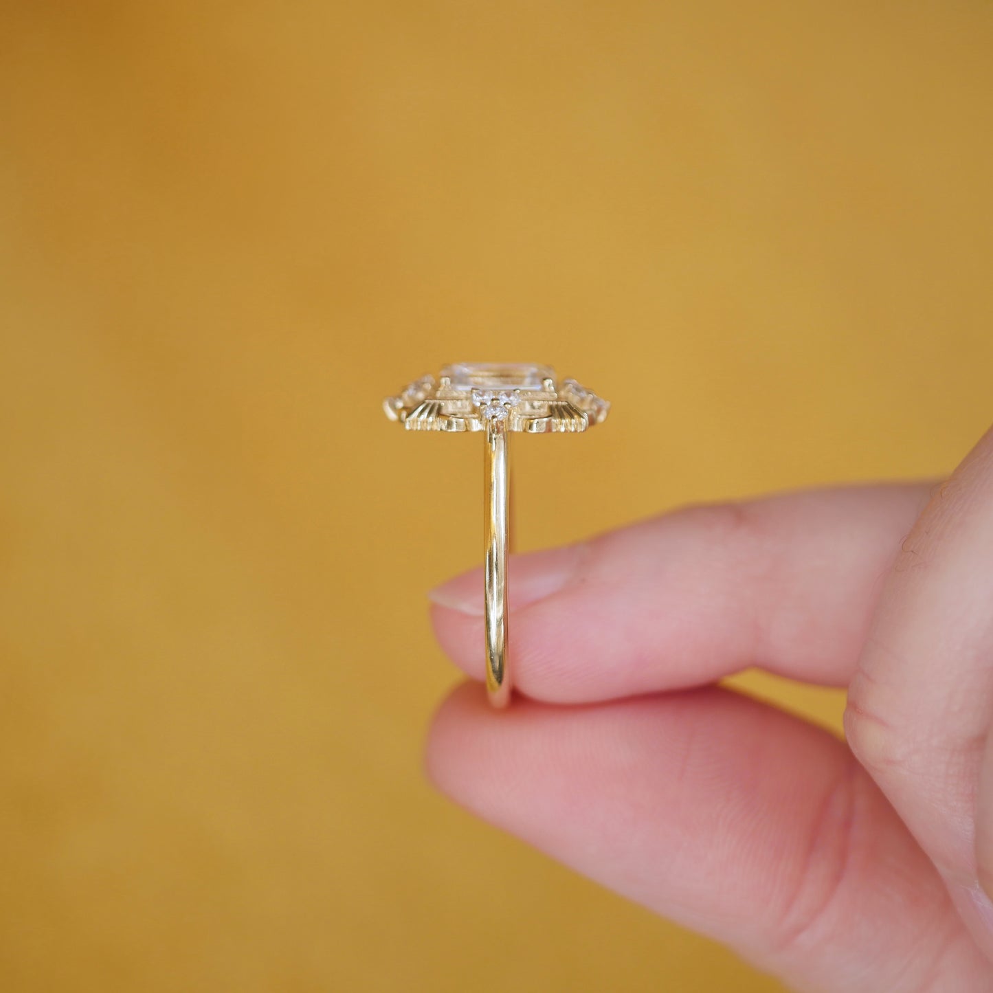 Florentine Moissanite & Diamond Ring