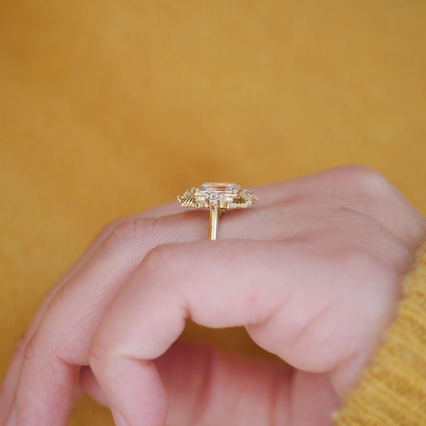 Florentine Moissanite & Diamond Ring