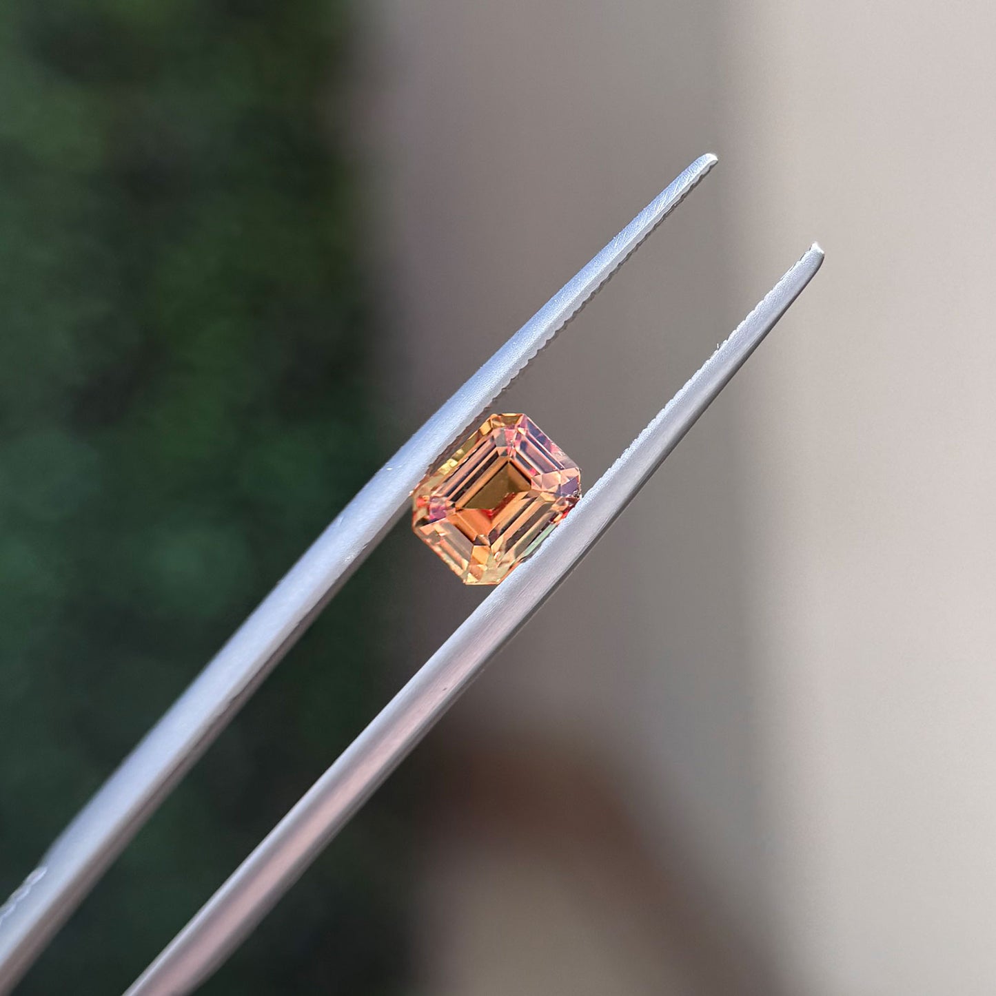 2.04 Emerald Cut Orangy Brown Sapphire