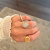 Oval Shape Ballerina Round Diamond Mosaic Ring 1.00 ctw. center