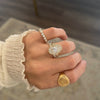 Oval Shape Ballerina Round Diamond Mosaic Ring 1.00 ctw. center
