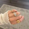 Emerald Cut Blue Diamond Astra Ring