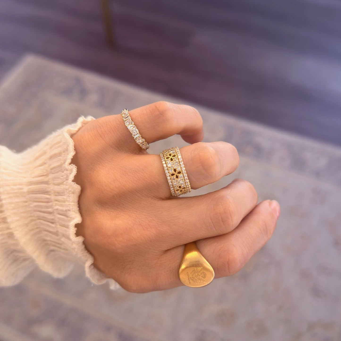 Eyelet Diamond Band