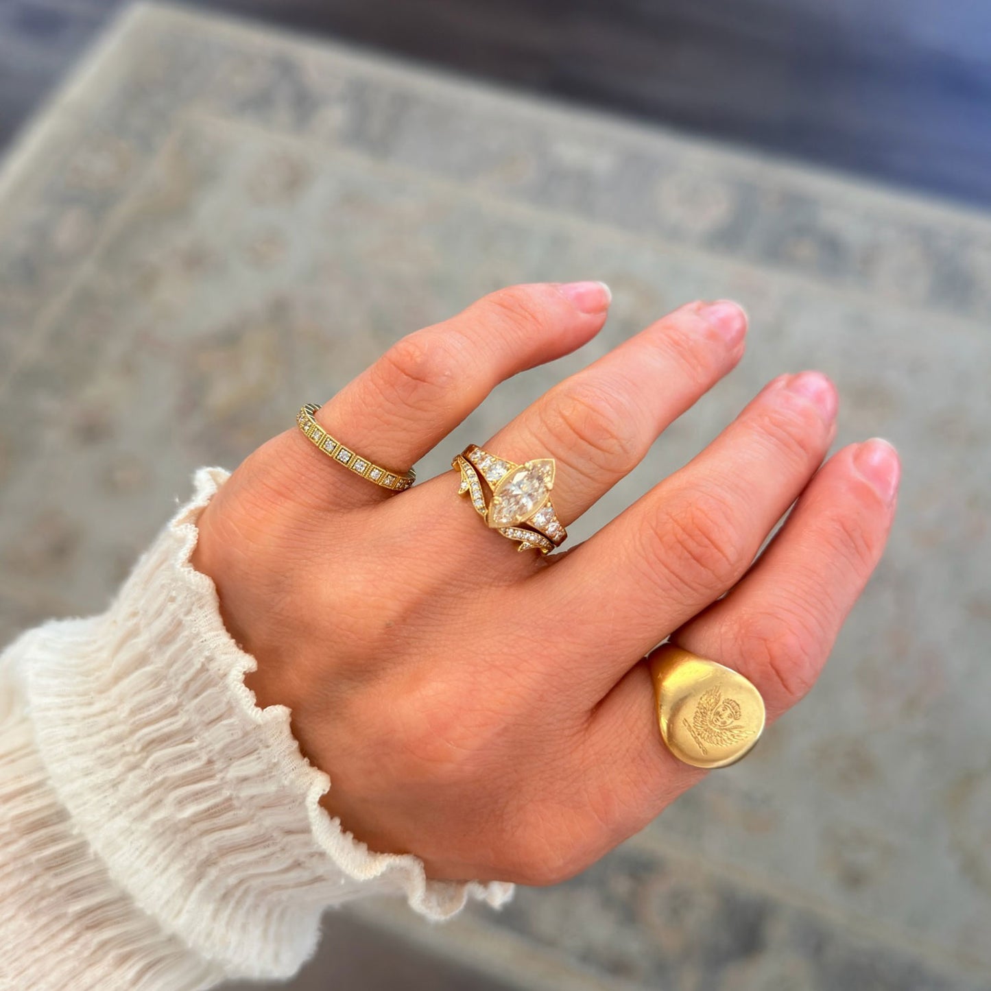 Marquise Cut Champagne Diamond Astra Ring