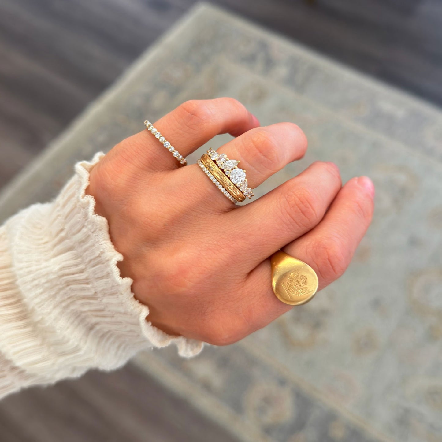 Marquise & Round Firework Diamond Mosaic Band