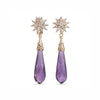 Vintage Amethyst and Diamond Pendant Earrings