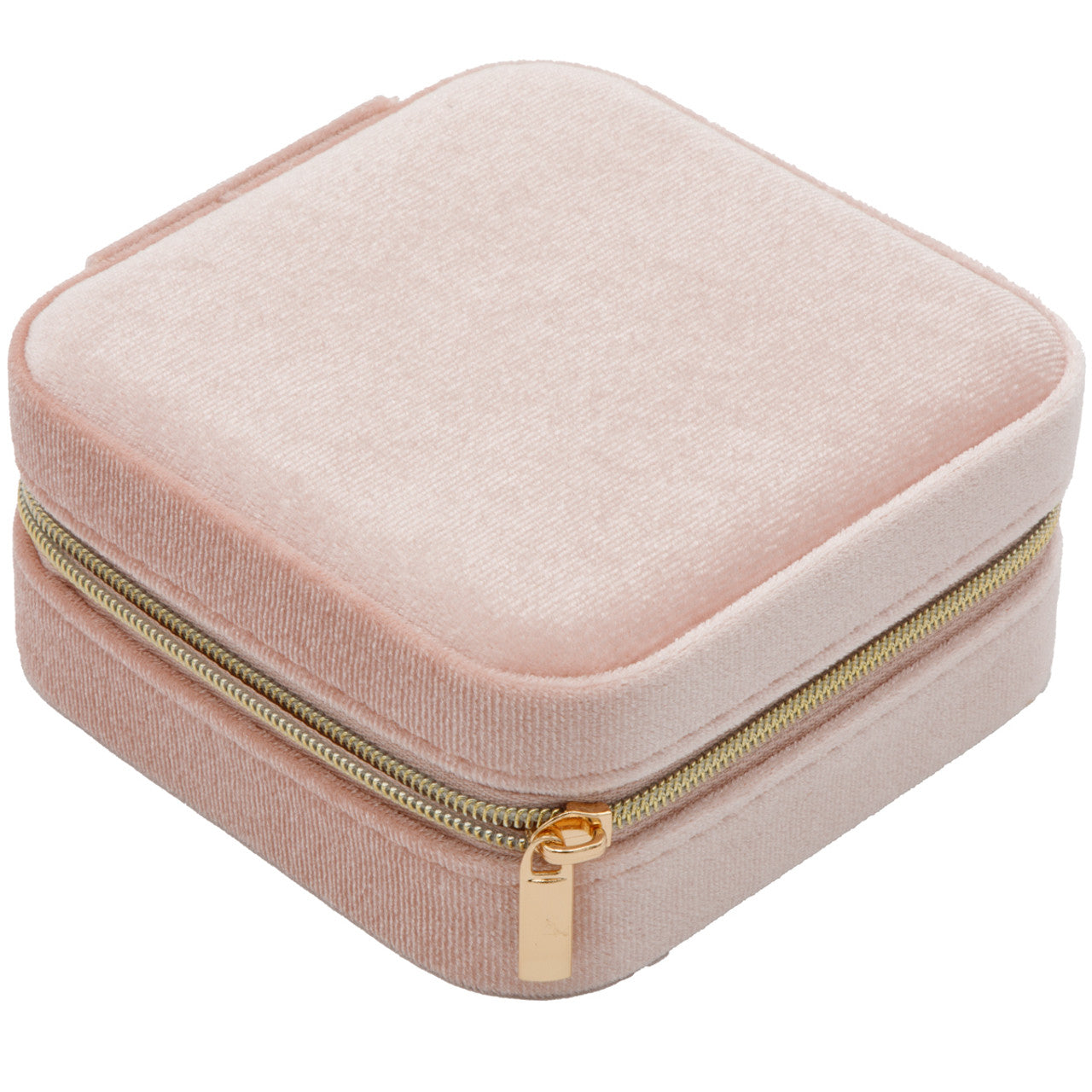 Pink Velvet Jewelry Compact Traveling Case