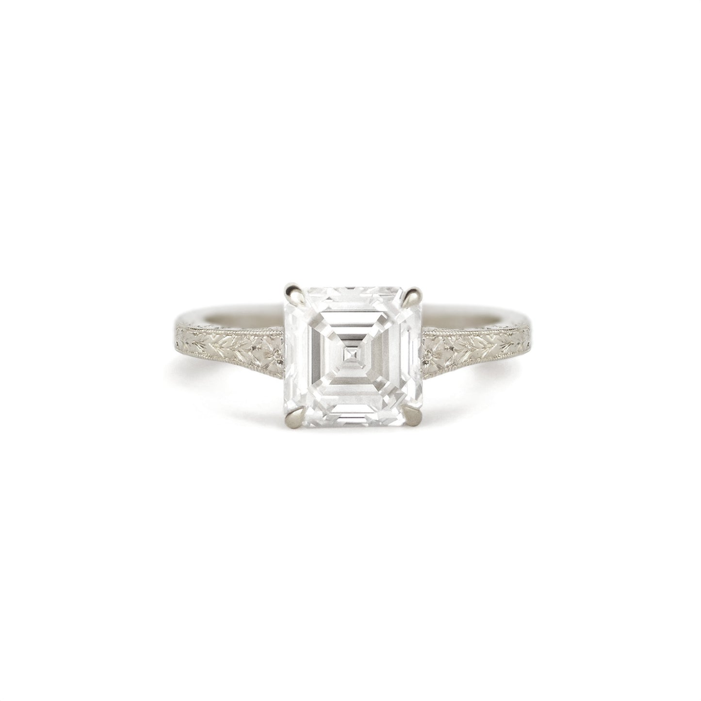Moonflower Asscher Cut Diamond Ring