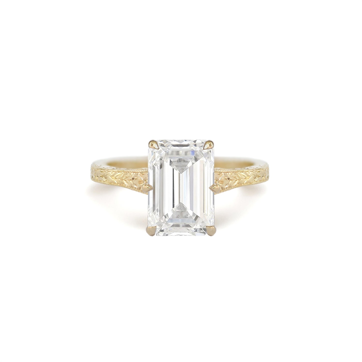 Moonflower Emerald Cut Diamond Ring